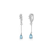Silver Cloud Hoop, White Rhodium, Natural Blue Topaz + Give Magic Gift